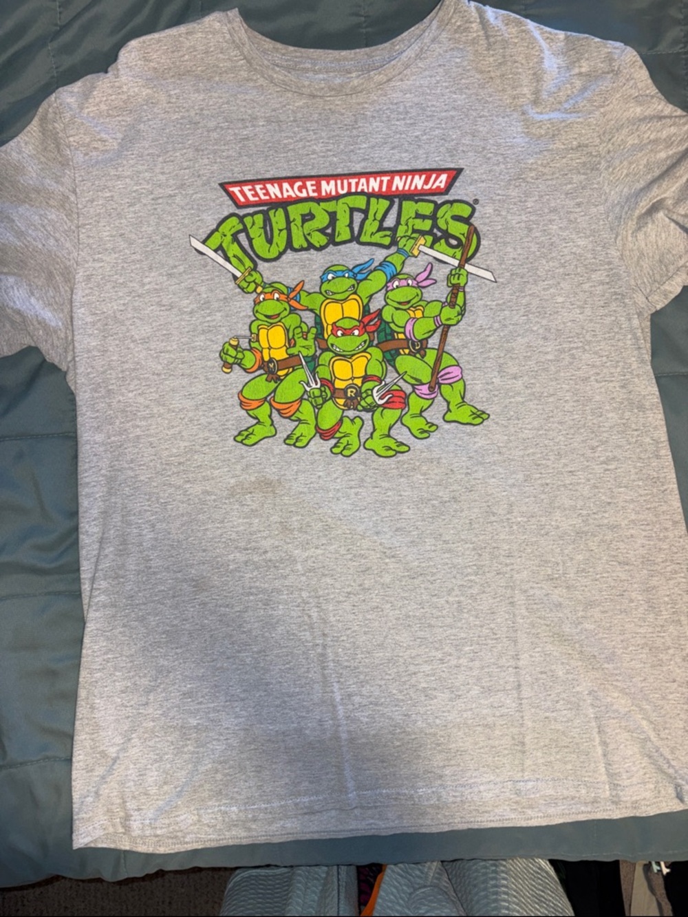 Nickelodeon Grey Teenage Mutant Ninja Turtles Graphic Tee with Green Turtles
